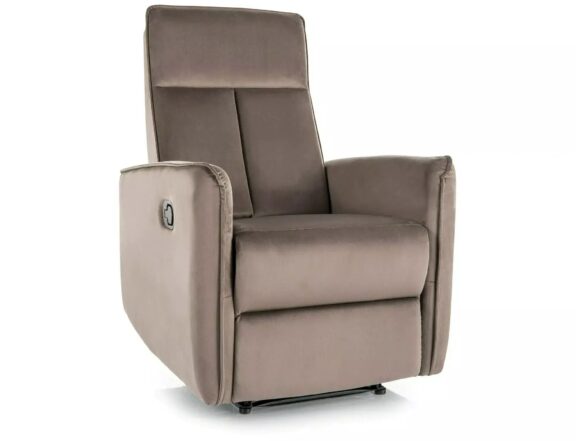 FOTEL ROZKŁADANY NIKOS VELVET CAPPUCCINO BLUVEL 38