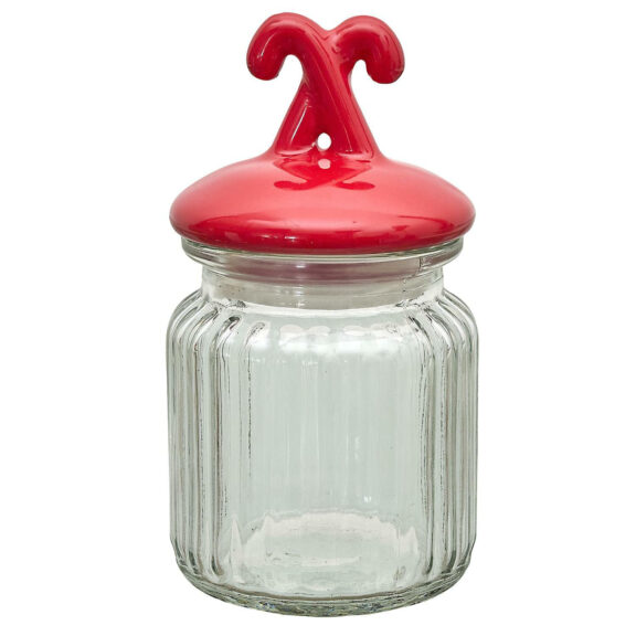 Słoik z pokrywką w kształcie lasek