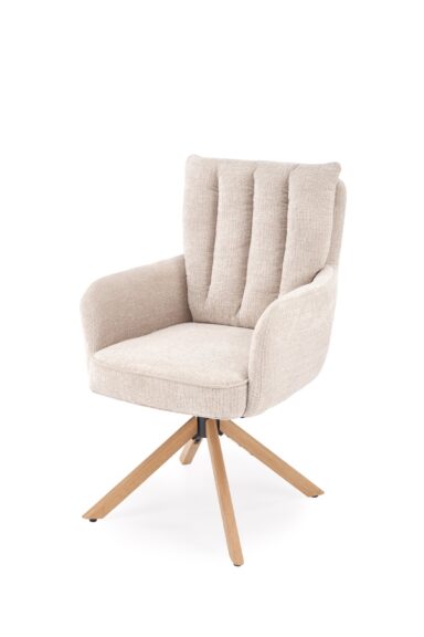 K594 krzesło jasny beżowy /  dąb naturalny