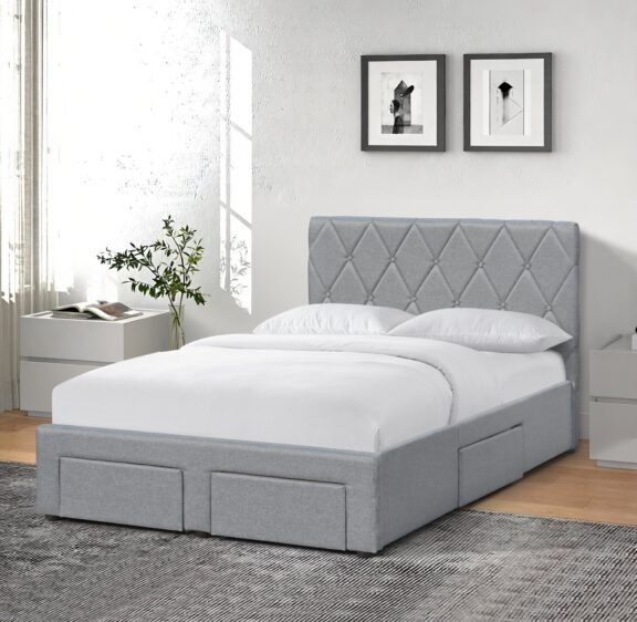 BETINA 120 łożko z szufladami popielaty