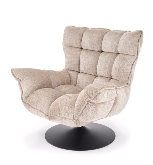 HAGEN fotel wypoczynkowy z funkcją obracania i kołyski, beżowy