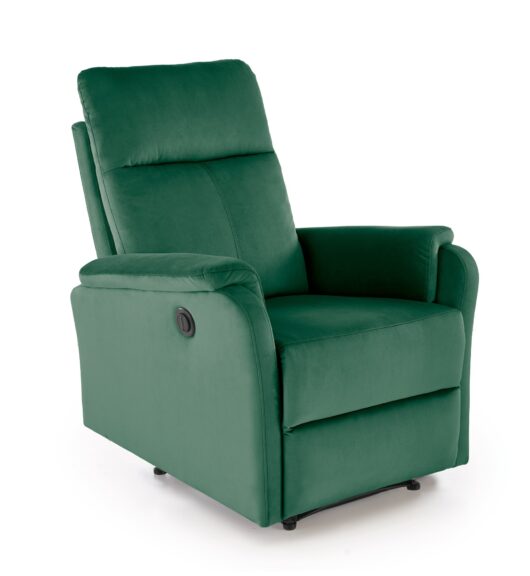 CROCUS fotel wypoczynkowy z funkcją elektrycznego rozkładania, c.zielony