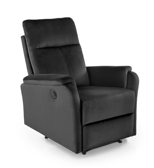 CROCUS fotel wypoczynkowy z funkcją elektrycznego rozkładania, czarny