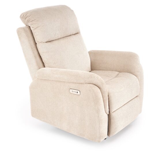 GALEON fotel wypoczynkowy z funkcją elektrycznego rozkładania, beżowy