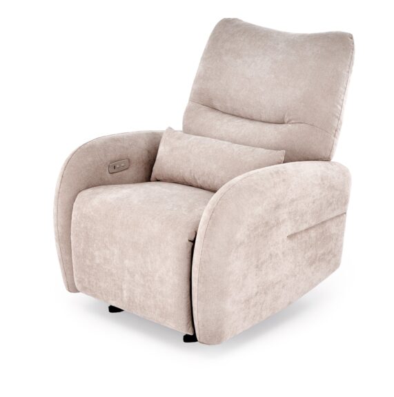 SAXON fotel wypoczynkowy z funkcją elektrycznego rozkładania / kołyski, beżowy