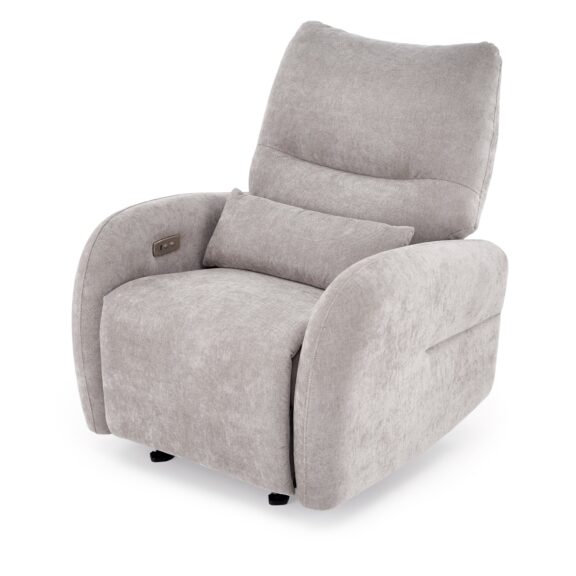 SAXON fotel wypoczynkowy z funkcją elektrycznego rozkładania / kołyski, popielaty