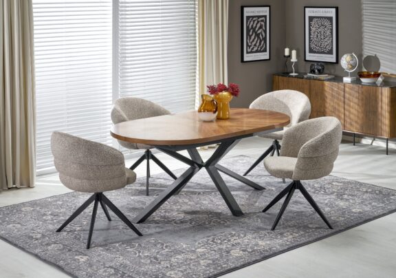 JASON stół rozkładany, orzechowy / czarny