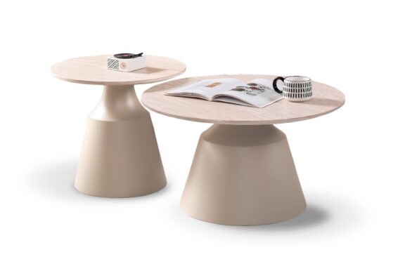 ZURICH zestaw 2 ław trawertyn / kaszmir