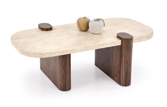 CANOA ława, trawertyn / orzechowy