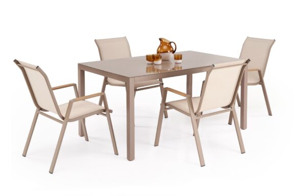 HOVER stół ogrodowy, beżowy / cappuccino