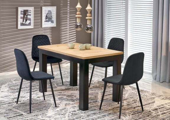 GIZMO stół rozkładany blat - dąb artisan, nogi - czarny