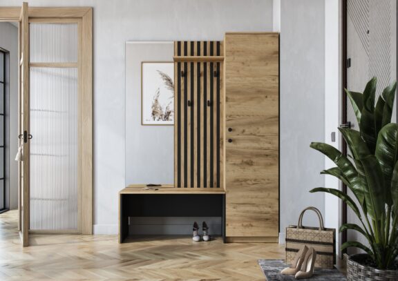 ZARIS przedpokój dąb złoty / czarny