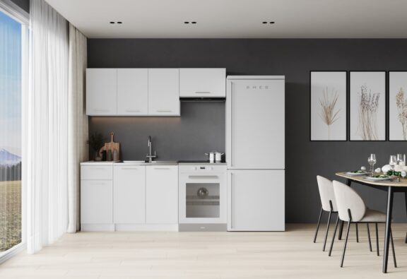 CORONA 180 kuchnia zestaw korpus: biały, fronty: biały