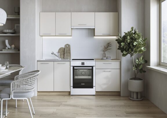 MARIJA 200 kuchnia zestaw korpus: dąb cremona, fronty: kaszmir