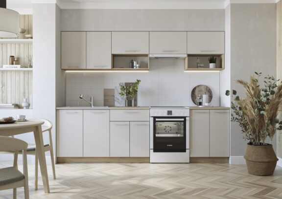 VIOLA 260 kuchnia zestaw korpus: dąb cremona, fronty: kaszmir