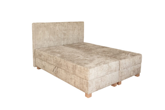 LARGO 160 łóżko z pojemnikiem na pościel i wbudowanym materacem beżowy