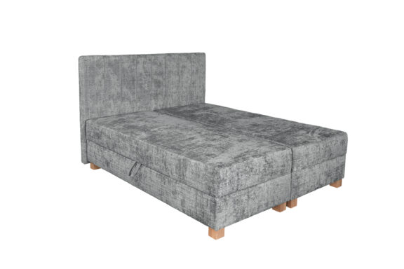 LARGO 160 łóżko z pojemnikiem na pościel i wbudowanym materacem popielaty