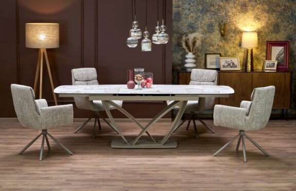 BENJAMIN stół rozkładany, beżowy / kaszmirowy