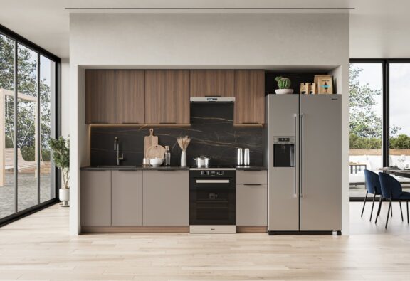 GRENADA 240 kuchnia zestaw korpus: orzech, fronty: orzech/taupe