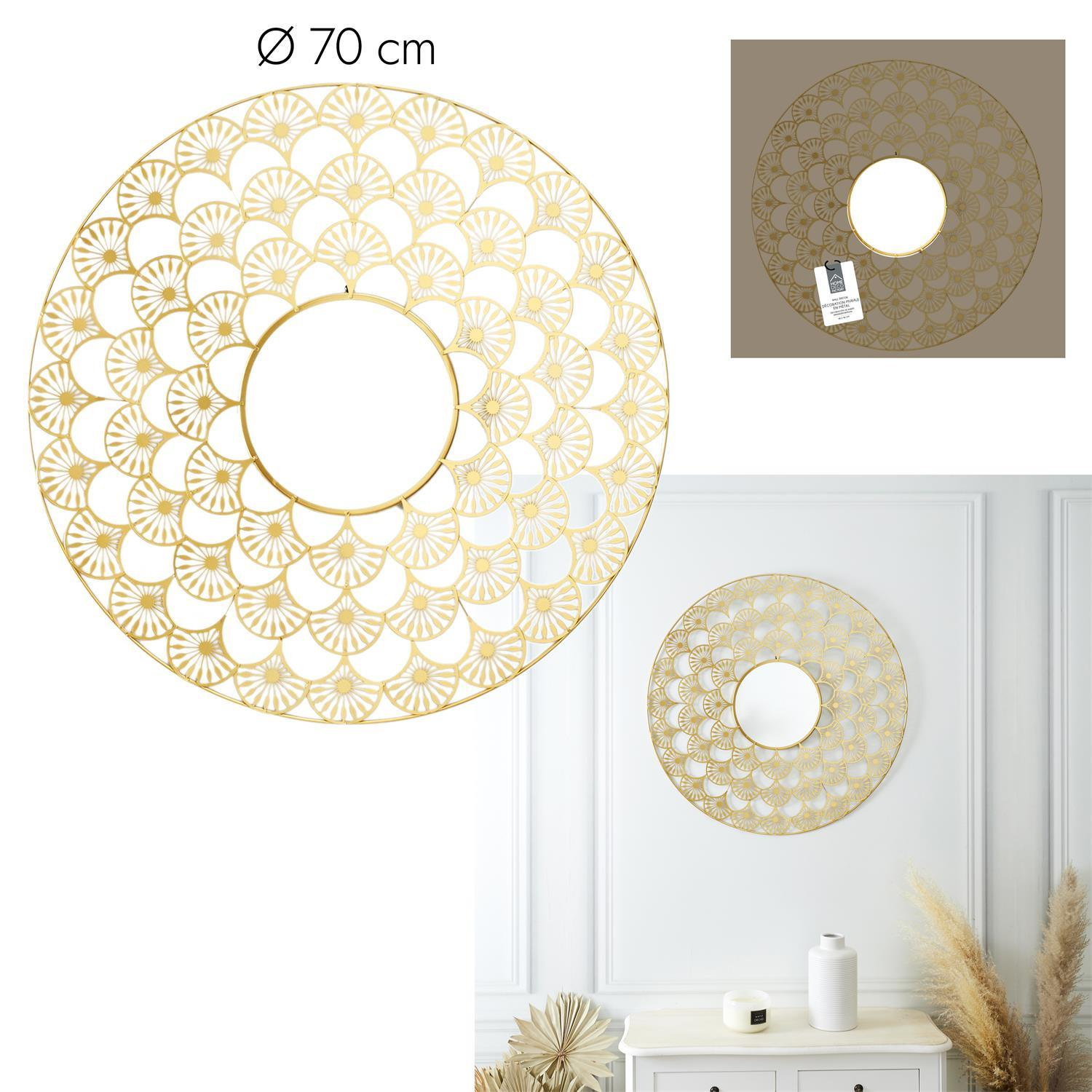 Lustro Mandala 70cm złota - obrazek 3