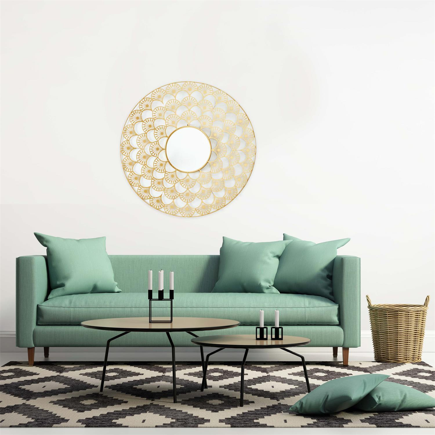 Lustro Mandala 70cm złota - obrazek 2