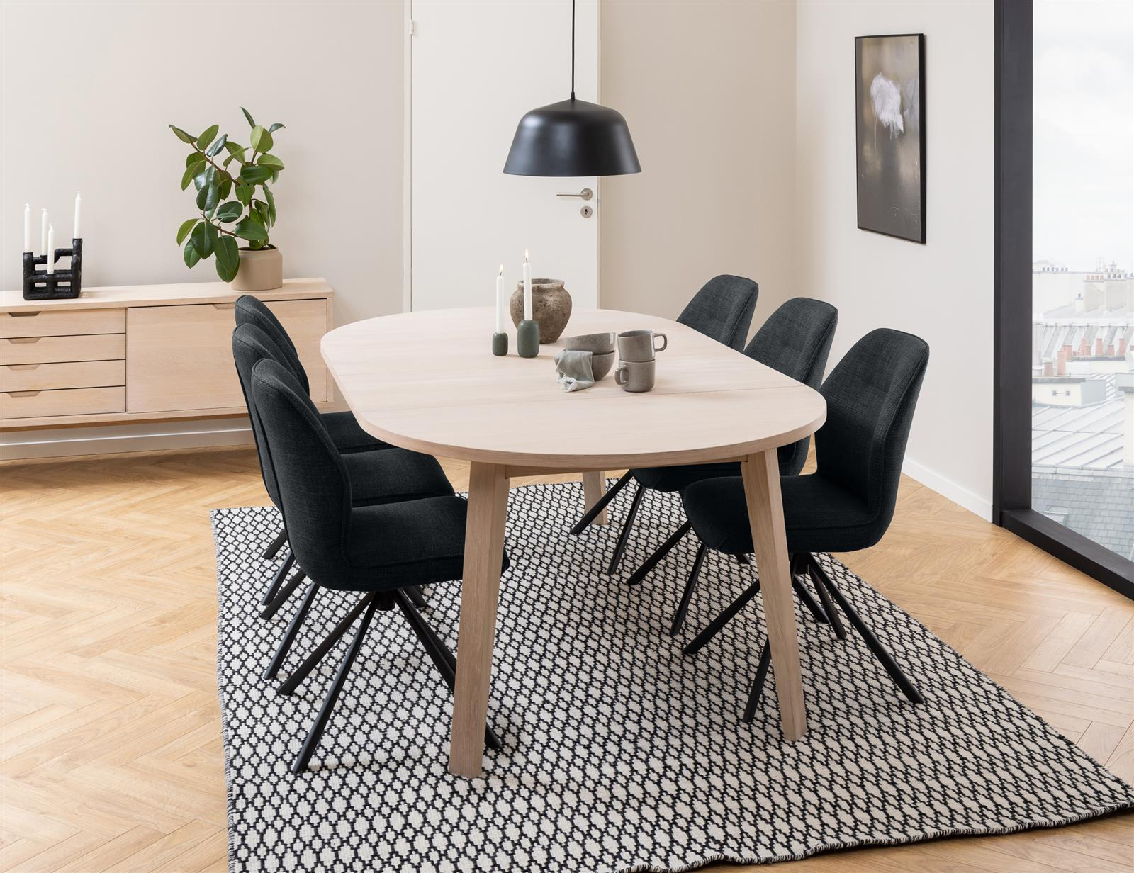Stół A-Line 120cm dąb bielony rozkładany - obrazek 2