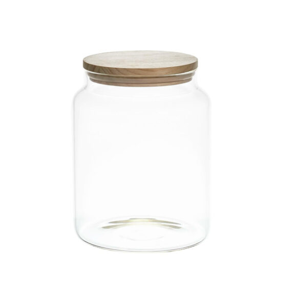 Słoik do przechowywania z drewnianą
