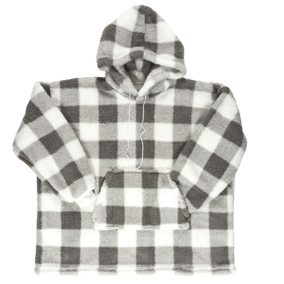 Bluza ocieplana długa/ snuddie w kratę