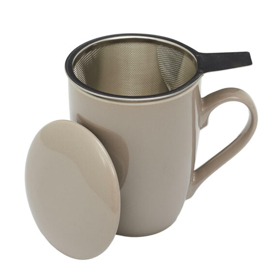 Kubek Mira beżowy z zaparzaczem