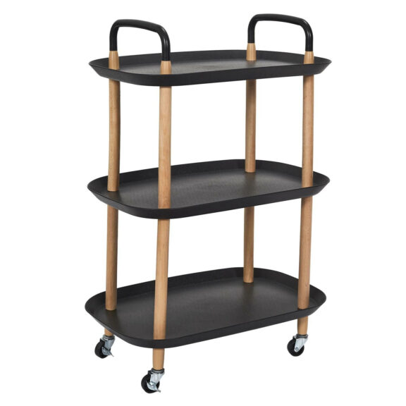 Wózek/ stolik Kaleo czarny/ naturalny