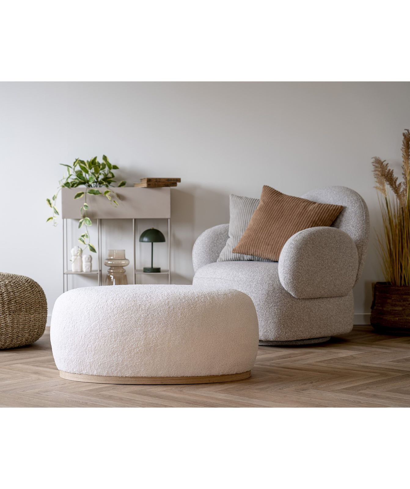 Fotel Messina obrotowy boucle szary - obrazek 2