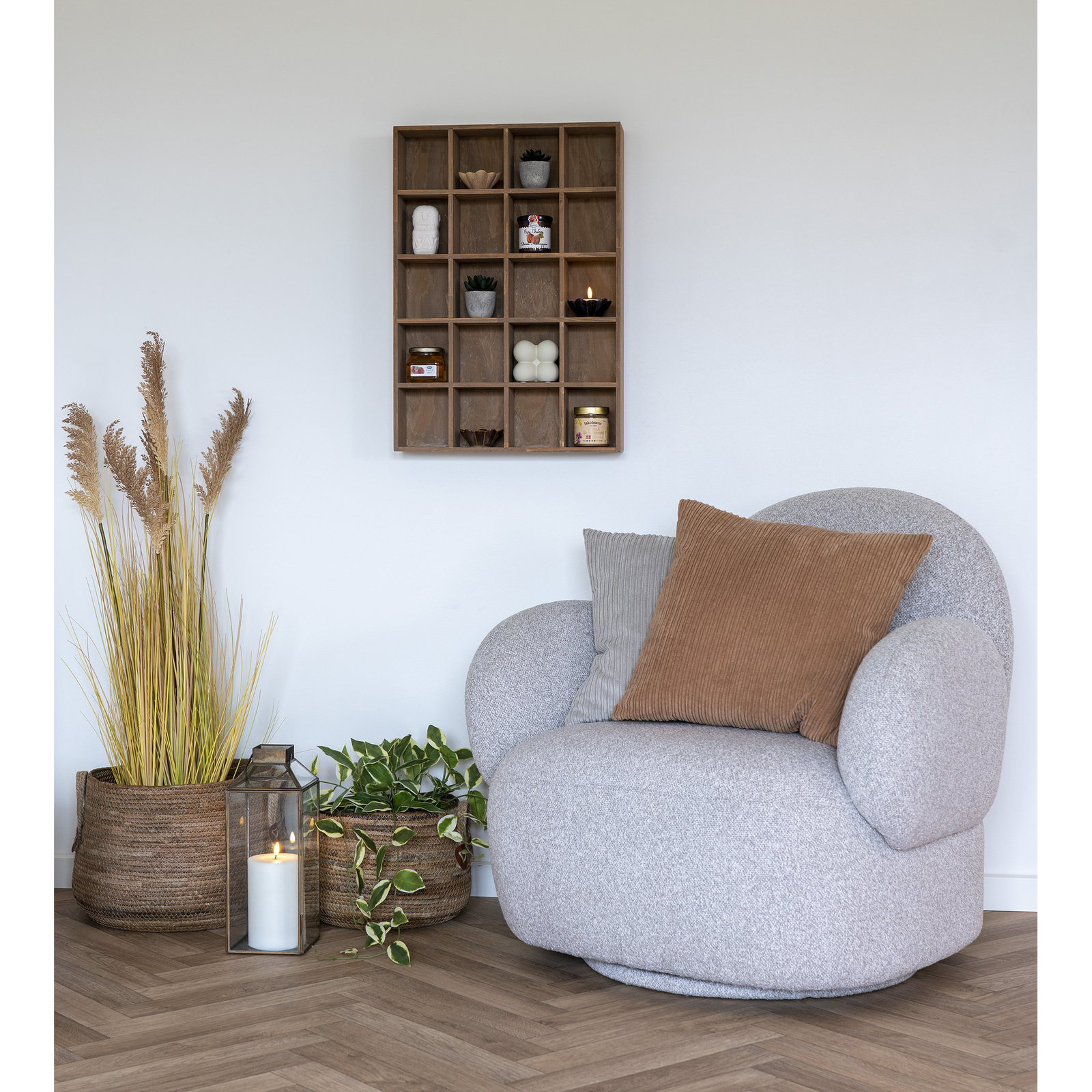 Fotel Messina obrotowy boucle szary - obrazek 4