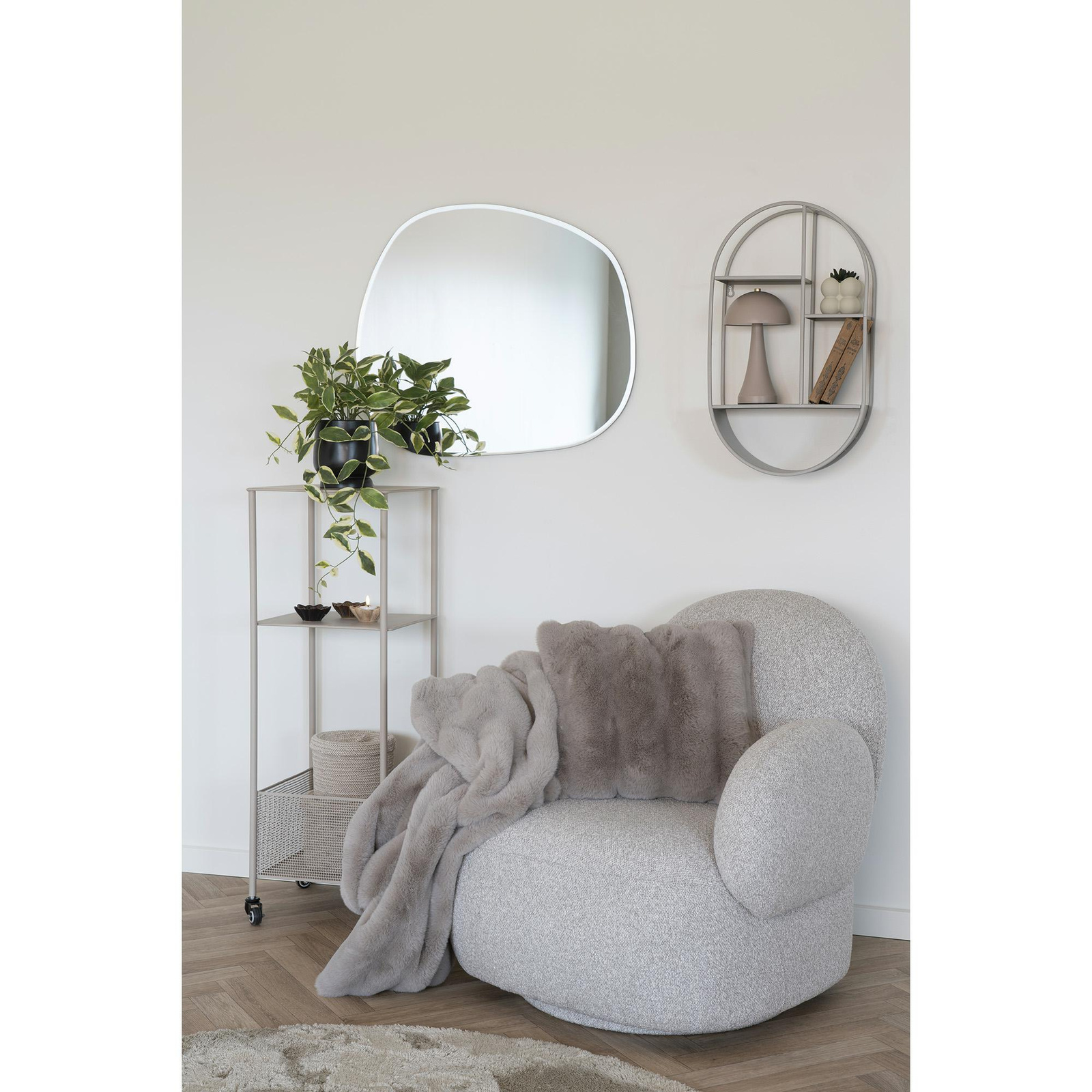 Fotel Messina obrotowy boucle szary - obrazek 5