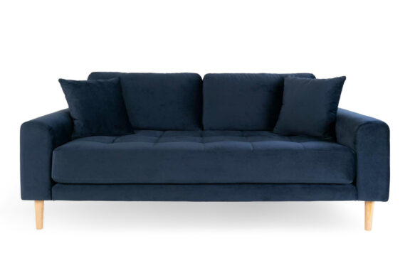 Sofa Lido 2,5 granatowa/ nogi naturalne