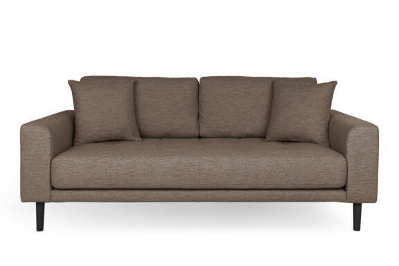 Sofa Lido 2,5 brązowa/ nogi czarne