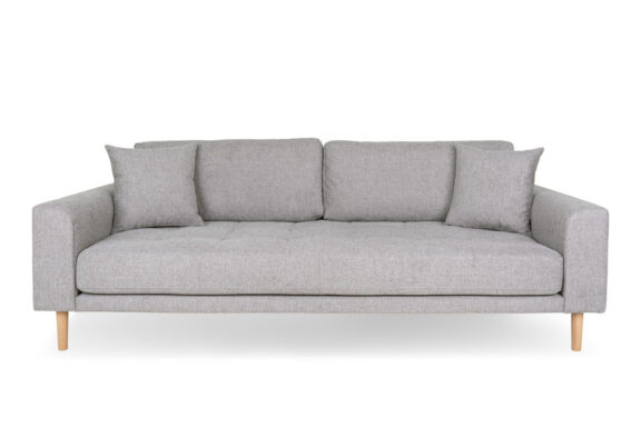 Sofa Lido 3 szara jasna/ nogi naturalne