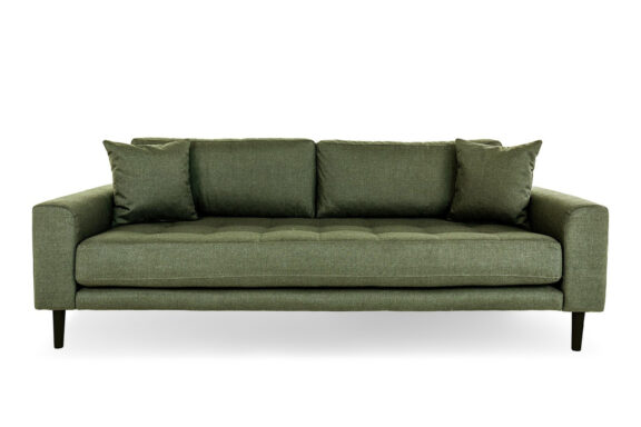 Sofa Lido 3 oliwkowa zieleń/ nogi czarne