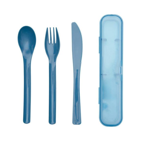 Zestaw plastikowych sztućców niebieskie