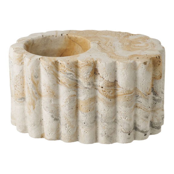 Świecznik cementowy, brązowo-beżowy