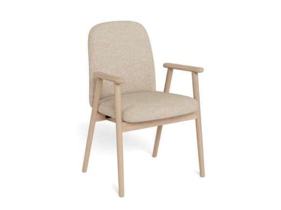 Krzesło Calvin Arm beżowe/ dąb bielony