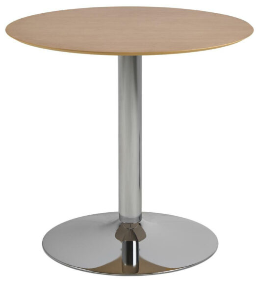 Stół Ibiza 80cm dąb/ chromowany