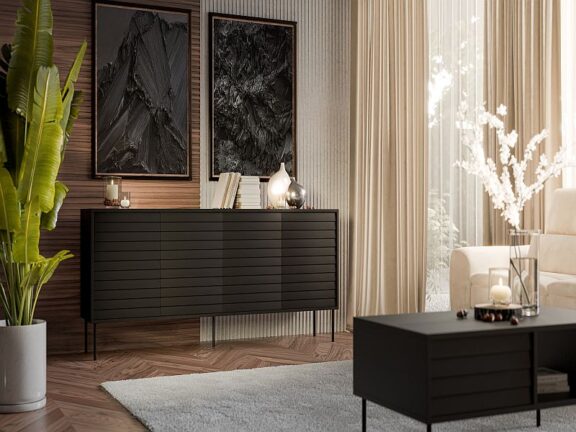 CORTINA komoda 200 (4D )  czarny/czarny