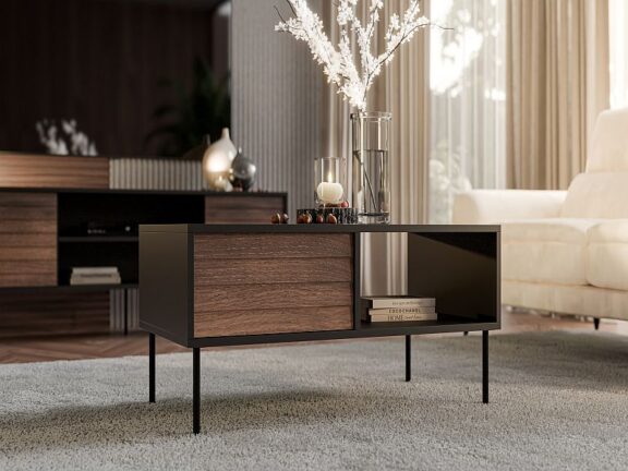 CORTINA ława czarny/orzech