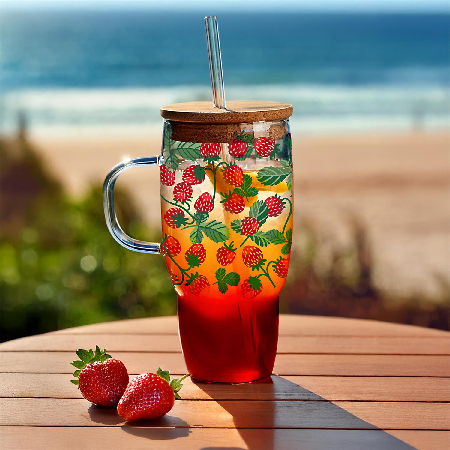 Kubek z pokrywką i słomką Soleo 650ml - obrazek 2