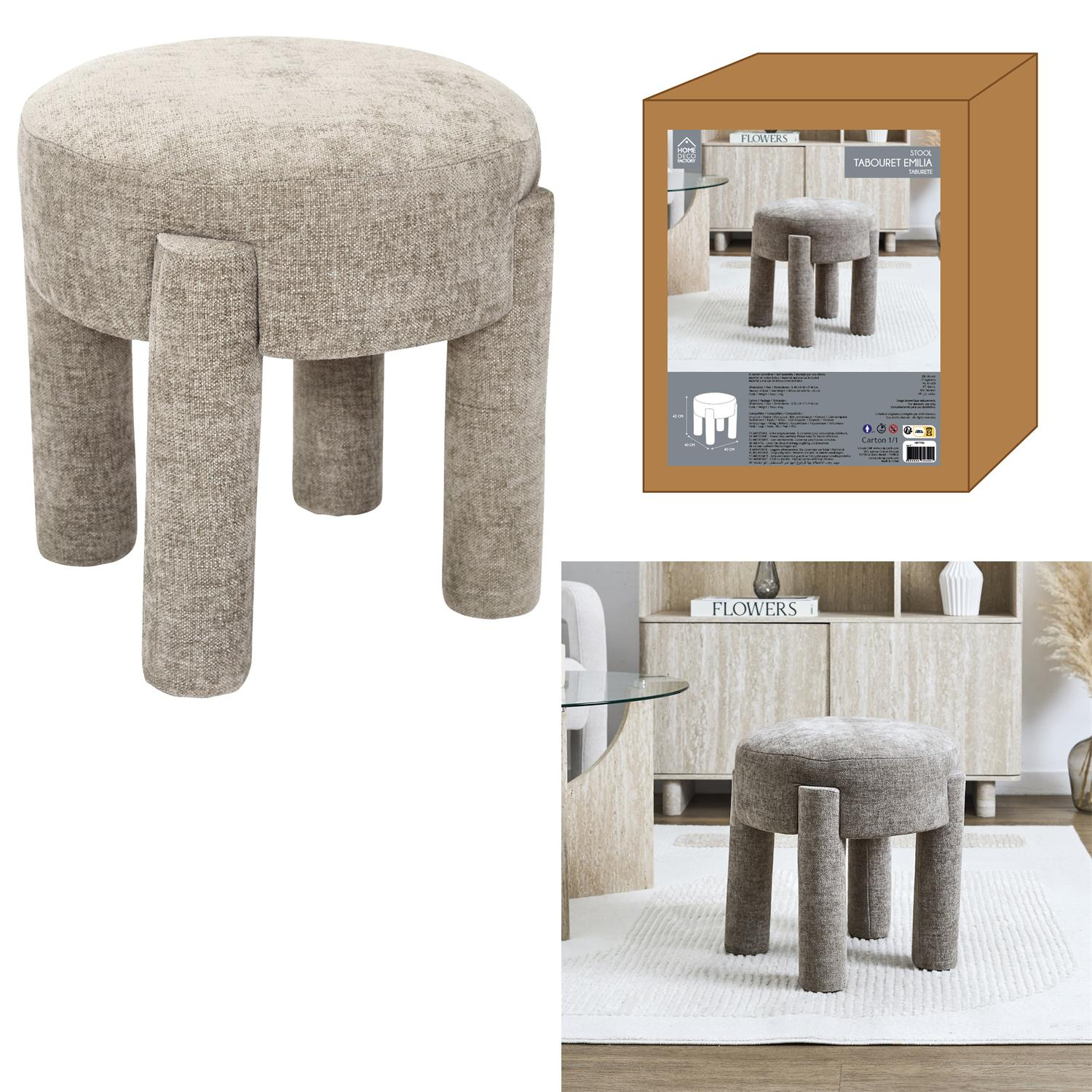 Stołek Emilia taupe - obrazek 4