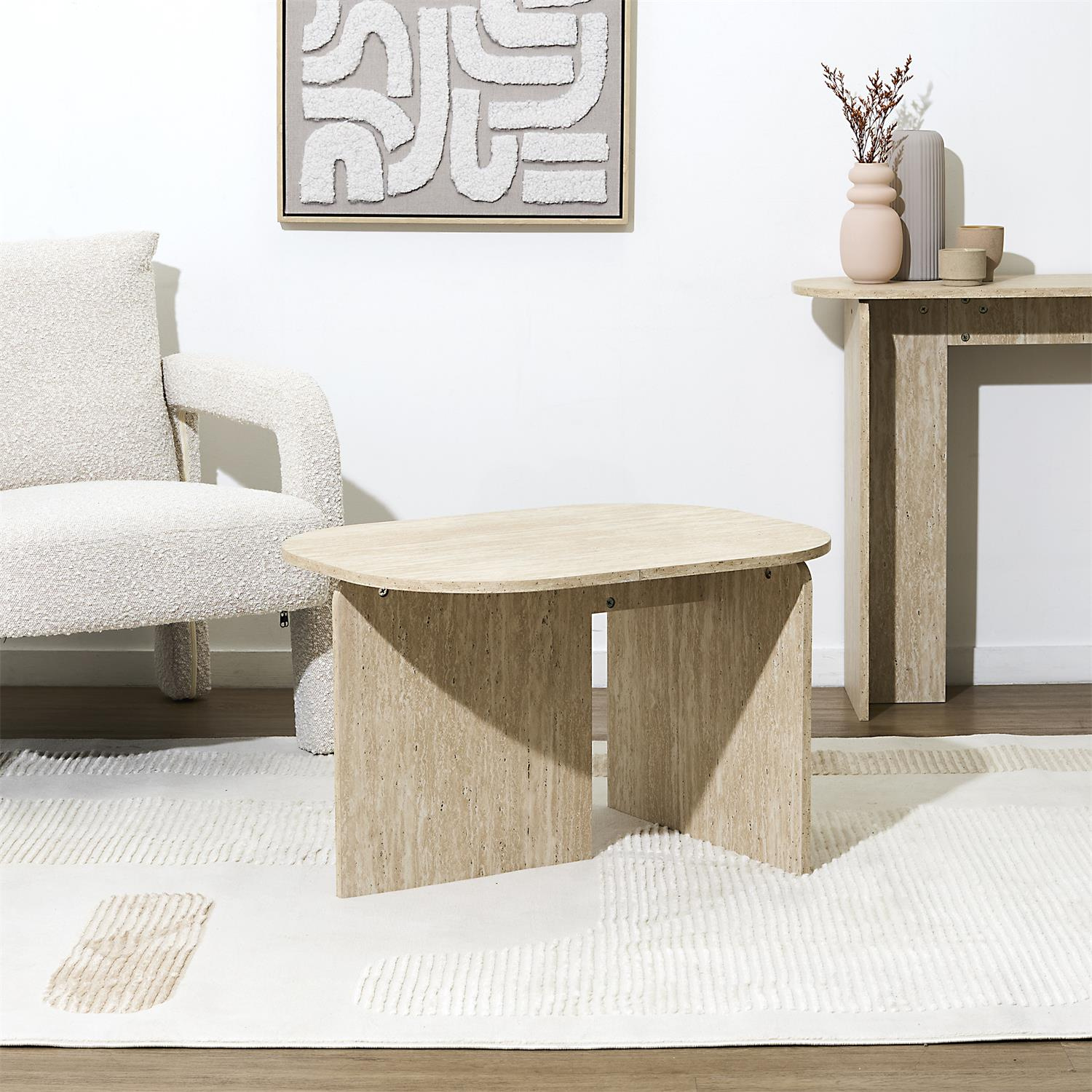 Stolik kawowy Umor 45cm trawertyn - obrazek 4