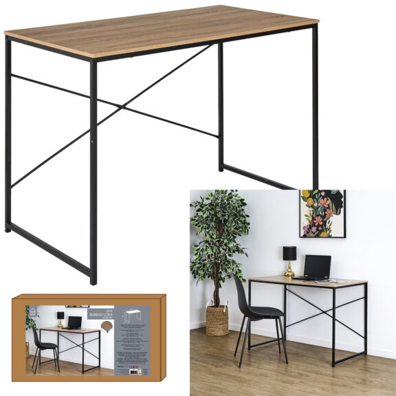 Biurko Loka 110x60cm naturalne/czarne