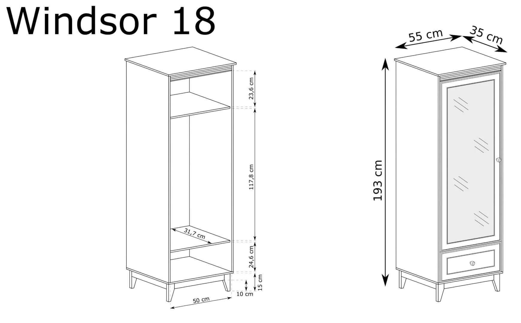 PÓŁSZAFA Z LUSTREM WINDSOR W-18 - obrazek 5